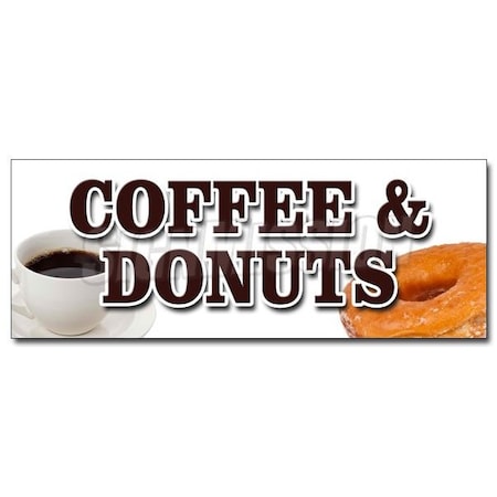 Signmission COFFEE & DONUTS DECAL sticker warm fresh doughnuts fresh brewed iced hot, D-12 Coffee & Donuts D-12 Coffee & Donuts
